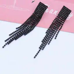 Multi-Chains Crystal-Studded Dangler Earrings-46