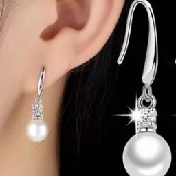 Crystal-Studded Pearl Drop Earrings-image-19