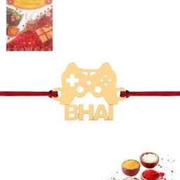 Game Lover Bhai Hallmark Silver Rakhi-image-97