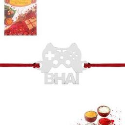 Game Lover Bhai Hallmark Silver Rakhi-image-18