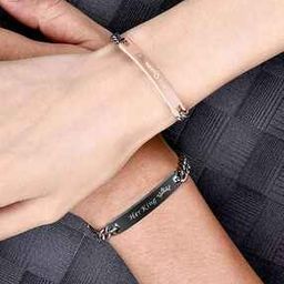 Rhodium Plated Her King & His Queen Love Couple Bracelet-image-79