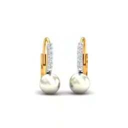 Ambit Pearl Yellow Gold Hoop Earrings-image-5