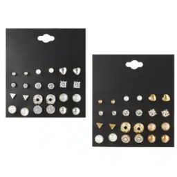 CMB291 Set of 24 Crystal-Studded Stud Earrings-image-67