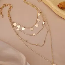 12178NP Globe Charm Pendants Multi-Layered Necklace-image-71