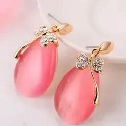 9570ER Gold-Plated Crustal-Studded Drop Earrings-32