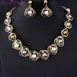 12050S Stone Embellished Necklace Set-image-37