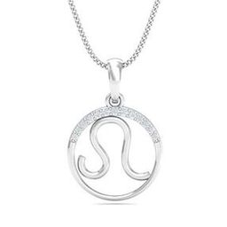 Leo Zodiac White Gold Diamond Pendant-image-63