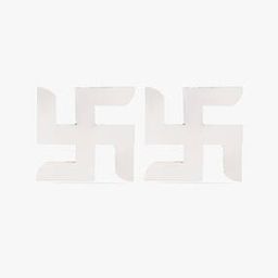 Set of 2 990 Silver Swastik Pooja Set-image-66