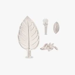 990 Silver Tulsi Rice Elaichi Cardamom Clove Pooja Set-image-10