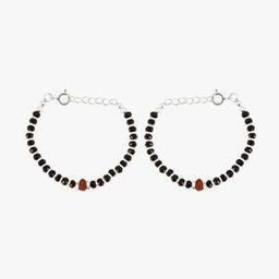 Set of 2 925 Sterling Silver Nazariya Rudraksh Bracelet-image-38