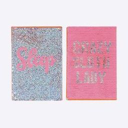 Sloth Llama Print Sequin Notebook-38