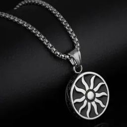 Powerful Sun Sign Stainless Steel Pendant with Chain-image-74