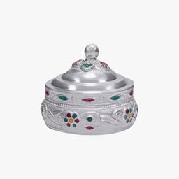 925 Sterling Silver Floral-Design Sindoor Box-image-105