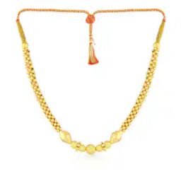 Yellow Gold Beaded Short Necklace-image-94