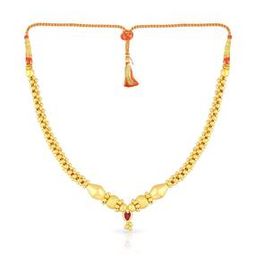 Yellow Gold Stone-Studded Short Necklace-image-89