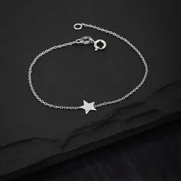 925 Sterling Silver Rhodium-Plated Star Link Bracelet S125195B-D/1-image-46