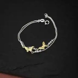 925 Sterling Silver Rhodium-Plated Butterfly Link Bracelet S118695B/11-image-59