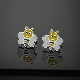 925 Sterling Silver Rhodium-Plated Enamel Stud Earrings S550818E-image-61