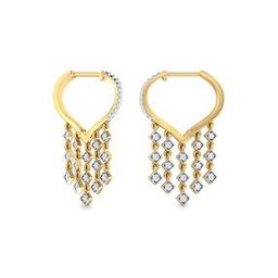 The Nazia Yellow Gold Diamond Studded Hoop Earrings-image-12