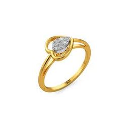 Heart-Design Yellow Gold Diamond Ring-image-7
