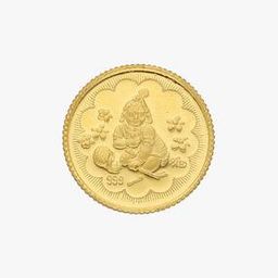 5 GM Yellow Gold Krishna Coin-image-78