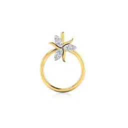 iski uski Iren Yellow Gold Diamond Nose Pin-picture-8