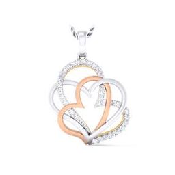 Sterling Silver Rose-Gold Plated Heart Pendant-image-34