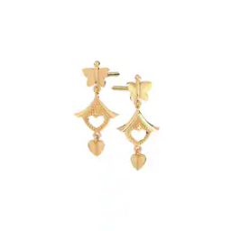 Yellow Gold Drop Earrings-5
