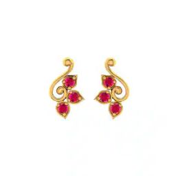 Yellow Gold Stud Earrings-image-22