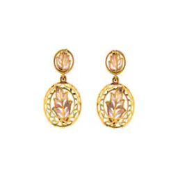 Embellished Yellow Gold Dangler Earrings-image-43