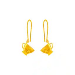 Yellow Gold Drop Earrings-image-2