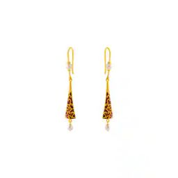 Yellow Gold Studded Drop & Dangler Earrings-image-48