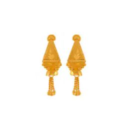 Yellow Gold Drop Earrings-image-4