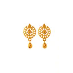 Yellow Gold Drop Earrings-image-1