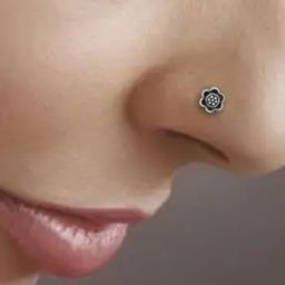 Oxidised 925 Sterling Silver Floral-Design Nosepin-image-99