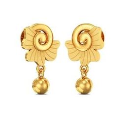 Yellow Gold Floral Drop Earrings-image-8