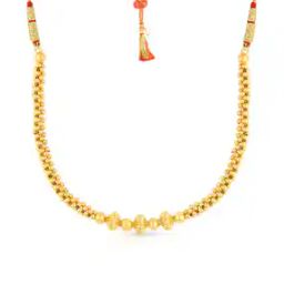 Yellow Gold Beaded Necklace-image-21