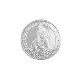 Silver-Toned Small Krishna Coin-image-65