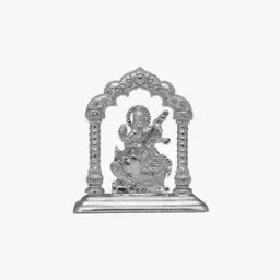 800 Silver Goddess Saraswati Idol in Mandapam-image-62