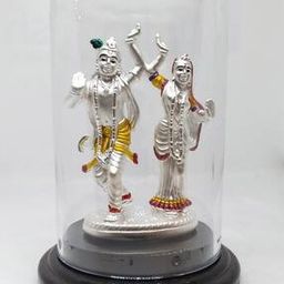 999 Silver Dancing Radha Krishna Idol-5