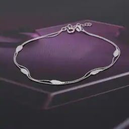 VANA015 925 Sterling Silver Rhodium-Plated Layered Anklet-image-1