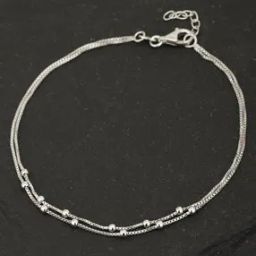 925 Sterling Silver Layered Anklet VANA027-image-72
