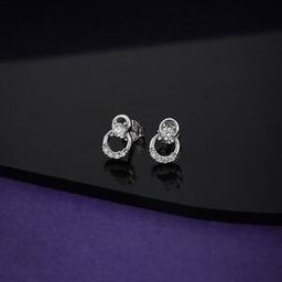 925 Sterling Silver Rhodium-Plated Stud Earrings VANE099-image-34