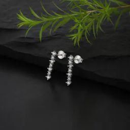 925 Silver-Plated Stud Earrings VANE391-image-3