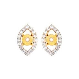 Yellow Gold Stone-Studded Stud Earrings-image-78