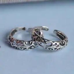 Set of 2 925 Sterling Silver Intricate Toe Rings-image-27