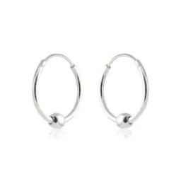 Sterling Sliver Round Shape Hoop Earrings-image-1