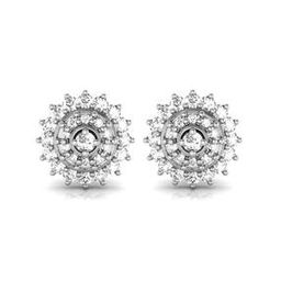 White Gold Stone-Studded Stud Earrings-image-26