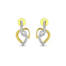 Yellow Gold Stone-Studded Stud Earrings-11