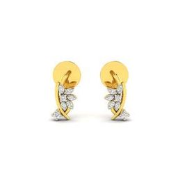 Yellow Gold Stone-Studded Stud Earrings-15